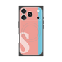 プレミアムスクエアケース with MagSafe［ オリジナル - initial color line - S pink ］