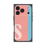 プレミアムスクエアケース with MagSafe［ オリジナル - initial color line - S pink ］