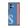 プレミアムスクエアケース with MagSafe［ オリジナル - initial color line - S blue ］