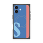 プレミアムスクエアケース with MagSafe［ オリジナル - initial color line - S blue ］
