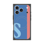 プレミアムスクエアケース with MagSafe［ オリジナル - initial color line - S blue ］
