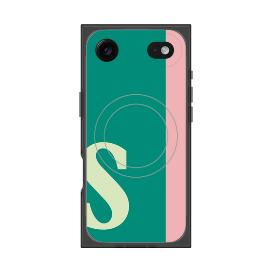プレミアムスクエアケース with MagSafe［ オリジナル - initial color line - S green ］