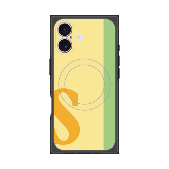 プレミアムスクエアケース with MagSafe［ オリジナル - initial color line - S yellow ］