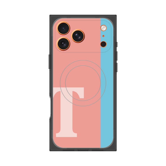 プレミアムスクエアケース with MagSafe［ オリジナル - initial color line - T pink ］