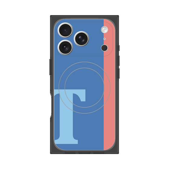 プレミアムスクエアケース with MagSafe［ オリジナル - initial color line - T blue ］