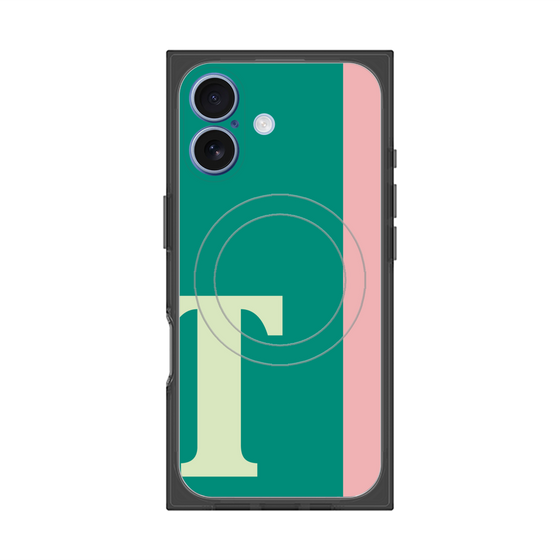 プレミアムスクエアケース with MagSafe［ オリジナル - initial color line - T green ］