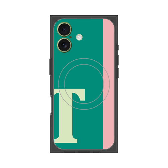 プレミアムスクエアケース with MagSafe［ オリジナル - initial color line - T green ］