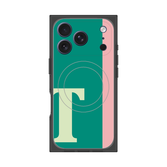 プレミアムスクエアケース with MagSafe［ オリジナル - initial color line - T green ］