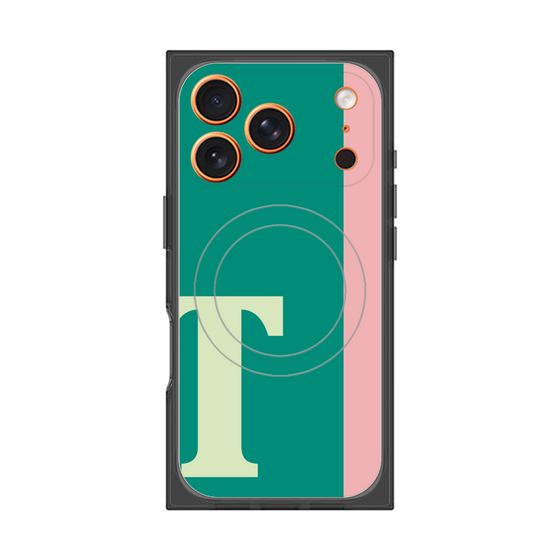 プレミアムスクエアケース with MagSafe［ オリジナル - initial color line - T green ］