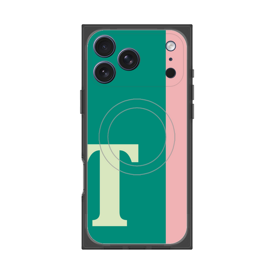 プレミアムスクエアケース with MagSafe［ オリジナル - initial color line - T green ］