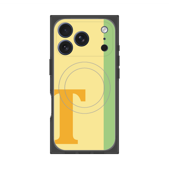 プレミアムスクエアケース with MagSafe［ オリジナル - initial color line - T yellow ］