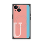 プレミアムスクエアケース with MagSafe［ オリジナル - initial color line - U pink ］