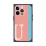 プレミアムスクエアケース with MagSafe［ オリジナル - initial color line - U pink ］