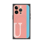 プレミアムスクエアケース with MagSafe［ オリジナル - initial color line - U pink ］