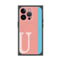 プレミアムスクエアケース with MagSafe［ オリジナル - initial color line - U pink ］