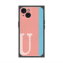 プレミアムスクエアケース with MagSafe［ オリジナル - initial color line - U pink ］