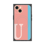 プレミアムスクエアケース with MagSafe［ オリジナル - initial color line - U pink ］