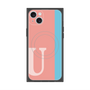 プレミアムスクエアケース with MagSafe［ オリジナル - initial color line - U pink ］