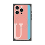 プレミアムスクエアケース with MagSafe［ オリジナル - initial color line - U pink ］
