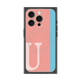 プレミアムスクエアケース with MagSafe［ オリジナル - initial color line - U pink ］