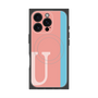 プレミアムスクエアケース with MagSafe［ オリジナル - initial color line - U pink ］