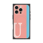 プレミアムスクエアケース with MagSafe［ オリジナル - initial color line - U pink ］