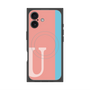 プレミアムスクエアケース with MagSafe［ オリジナル - initial color line - U pink ］