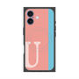 プレミアムスクエアケース with MagSafe［ オリジナル - initial color line - U pink ］