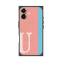 プレミアムスクエアケース with MagSafe［ オリジナル - initial color line - U pink ］