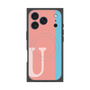プレミアムスクエアケース with MagSafe［ オリジナル - initial color line - U pink ］