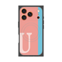 プレミアムスクエアケース with MagSafe［ オリジナル - initial color line - U pink ］