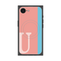プレミアムスクエアケース with MagSafe［ オリジナル - initial color line - U pink ］