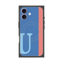 プレミアムスクエアケース with MagSafe［ オリジナル - initial color line - U blue ］