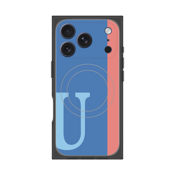 プレミアムスクエアケース with MagSafe［ オリジナル - initial color line - U blue ］