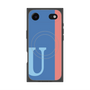 プレミアムスクエアケース with MagSafe［ オリジナル - initial color line - U blue ］