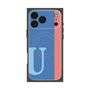 プレミアムスクエアケース with MagSafe［ オリジナル - initial color line - U blue ］