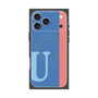 プレミアムスクエアケース with MagSafe［ オリジナル - initial color line - U blue ］