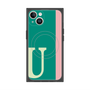 プレミアムスクエアケース with MagSafe［ オリジナル - initial color line - U green ］