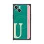 プレミアムスクエアケース with MagSafe［ オリジナル - initial color line - U green ］