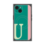 プレミアムスクエアケース with MagSafe［ オリジナル - initial color line - U green ］