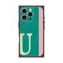 プレミアムスクエアケース with MagSafe［ オリジナル - initial color line - U green ］