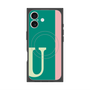 プレミアムスクエアケース with MagSafe［ オリジナル - initial color line - U green ］