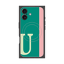 プレミアムスクエアケース with MagSafe［ オリジナル - initial color line - U green ］