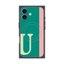 プレミアムスクエアケース with MagSafe［ オリジナル - initial color line - U green ］