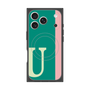 プレミアムスクエアケース with MagSafe［ オリジナル - initial color line - U green ］