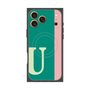 プレミアムスクエアケース with MagSafe［ オリジナル - initial color line - U green ］