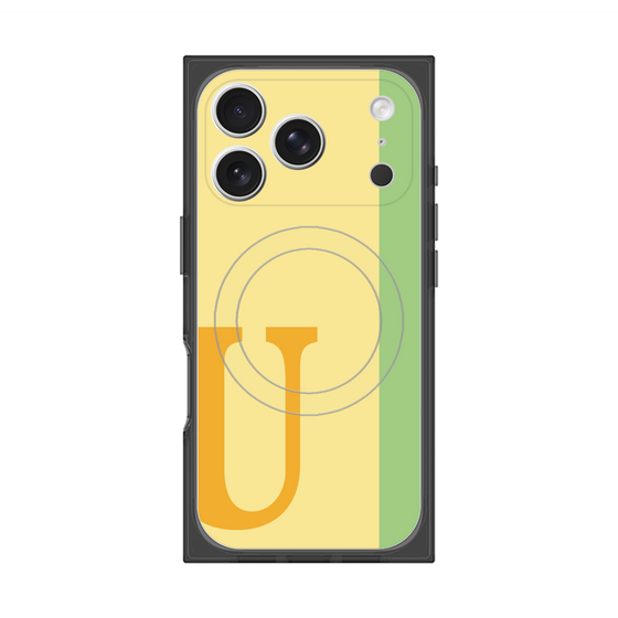 プレミアムスクエアケース with MagSafe［ オリジナル - initial color line - U yellow ］