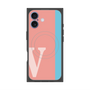 プレミアムスクエアケース with MagSafe［ オリジナル - initial color line - V pink ］