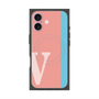 プレミアムスクエアケース with MagSafe［ オリジナル - initial color line - V pink ］