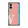 プレミアムスクエアケース with MagSafe［ オリジナル - initial color line - V pink ］